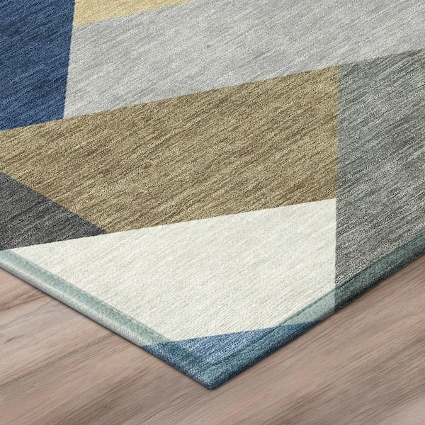 Chantille Machine Washable Indoor/Outdoor Abstract ACN2893 Navy 5 ft. x 7 ft. 6 in. Area Rug