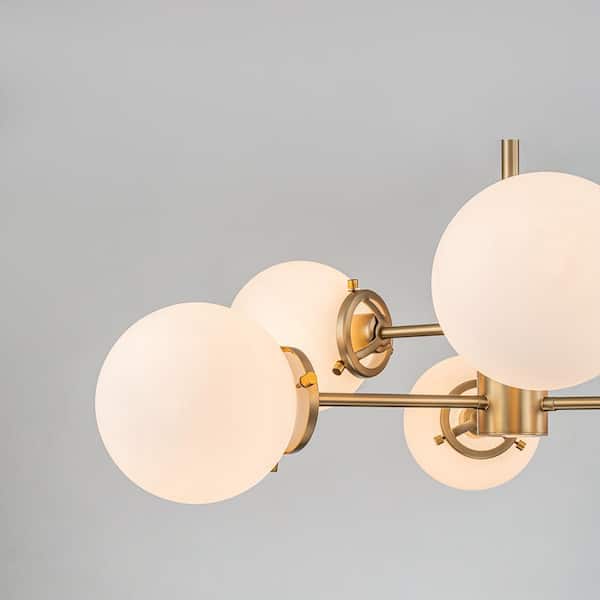 EDISLIVE Lydia 6-Light Aged Brass Modern Sputnik Chandelier with