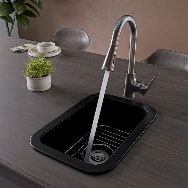 Step Rim White 32" x 19" Workstation Single Bowl Fireclay Undermount / Drop In Kitchen Sink