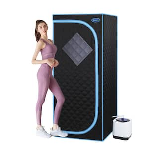 Comfort Heat Pro 1-Person Indoor Full Body Black Portable Steam Sauna Tent with FCC Certification