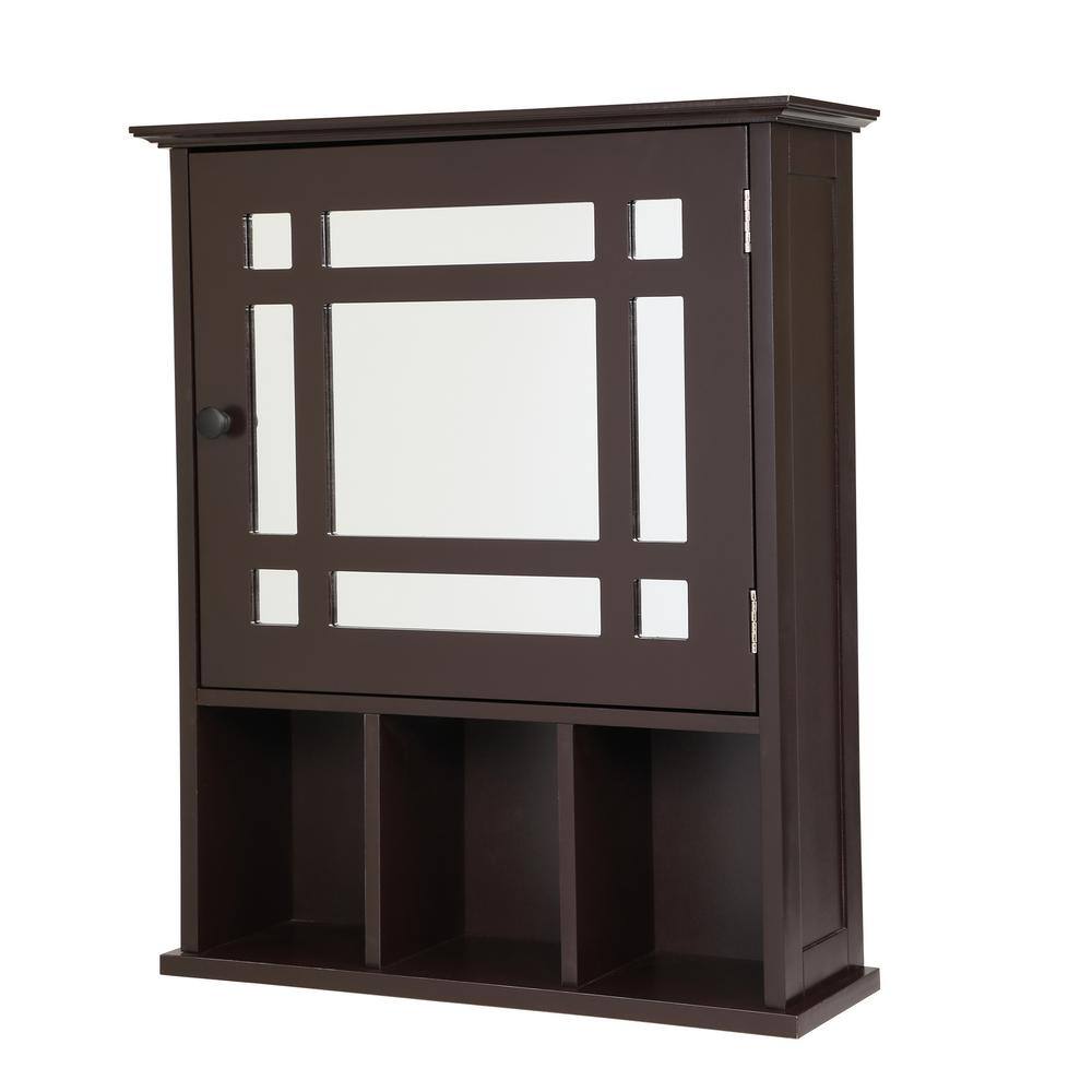 19 in. W x 6 in. D x 24 in. H Mirrored Bathroom Storage Cabinet, Wall Mount