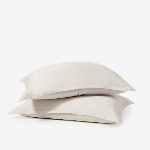 BUFFY 2-Piece Light Grey Eucalyptus TENCEL Lyocell Standard Shams