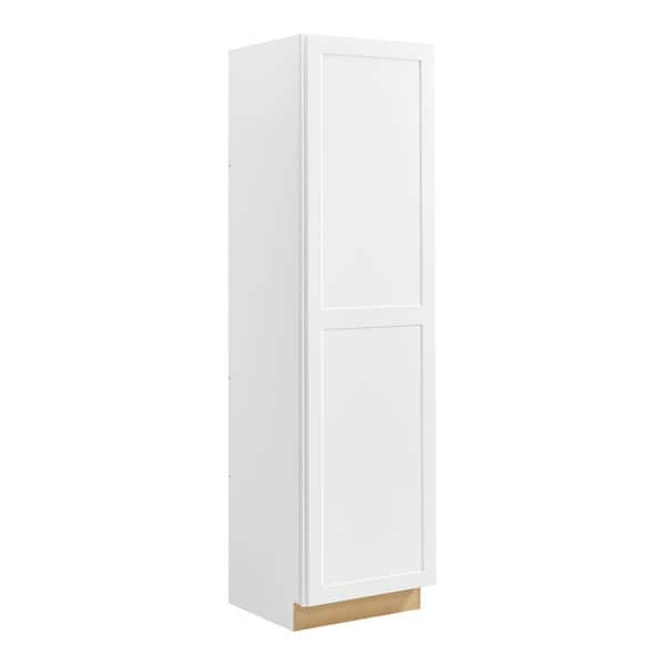 Avondale 24 in. W x 90 in. H x 24 in. D Ready To Assemble Plywood Shaker Utility Pantry Cabinet in Alpine White