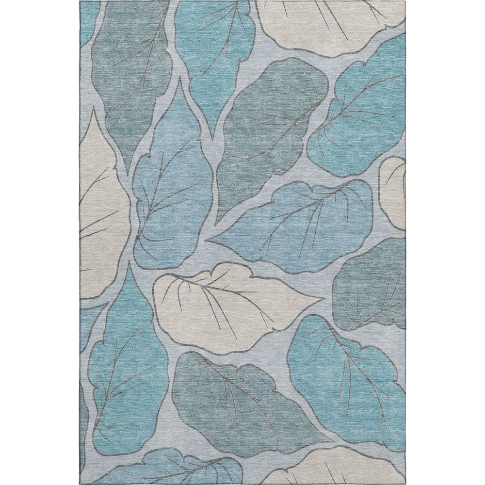 Mayfield Premium Machine Washable Abstract AMF2348 Teal 9 ft. x 12 ft. Area Rug price history on PriceWatchPro