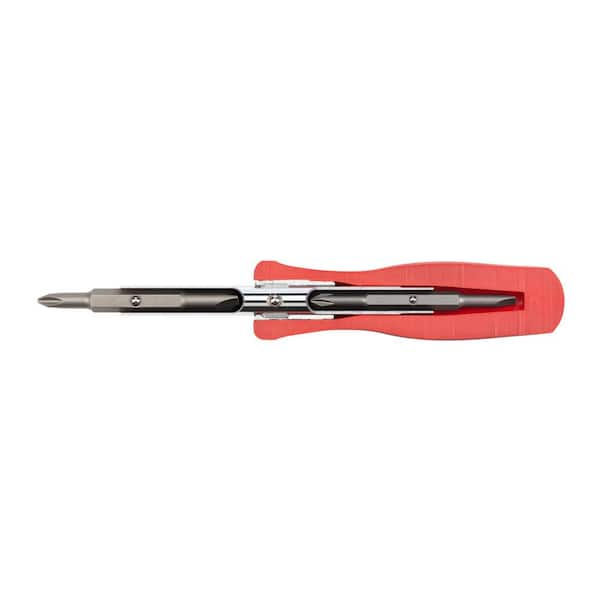 TEKTON - 6-in-1 Phillips/Slotted Screwdriver (#1 x 3/16 in., #2 x 1/4 in., Red)