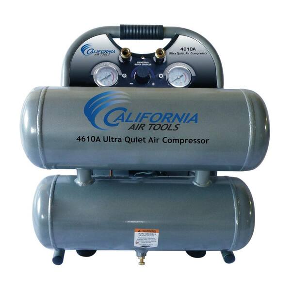 California Air Tools 4.6 Gal. 1 HP Ultra Quiet and Oil-Free Aluminum Twin Tank Air Compressor