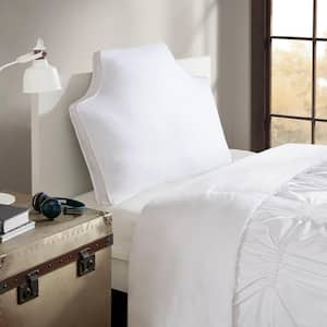 White Cotton 100% Oversized Headboard 34 in. W x 26 in. L x 2 in. D Canvas Pillow