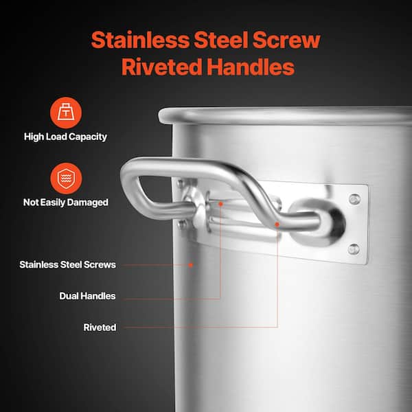 SKYSHALO Commercial Stockpot 64 qt. Stainless Steel Nonstick in