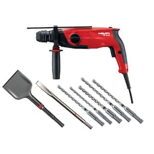 120-Volt SDS Plus Rotary Hammer Drill Kit with Chisel, Scraper and 5 Hammer Drill Bits