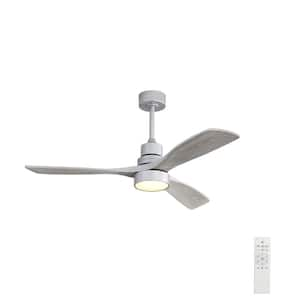 AuraVista 52 in. Indoor Satin Silver Ceiling Fan with LED Light Bulbs and Remote Control