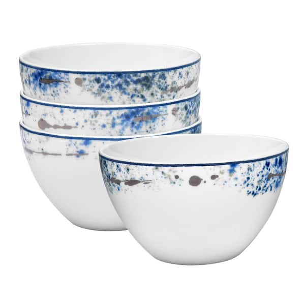 Noritake Blue Nebula 6 in., 29.5 oz. (Blue) Porcelain Cereal Bowls, (Set of 4)