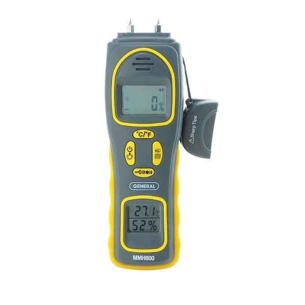 General Tools 4-in-1 Pin/Pad Moisture Meter with Humidity and Temperature Display