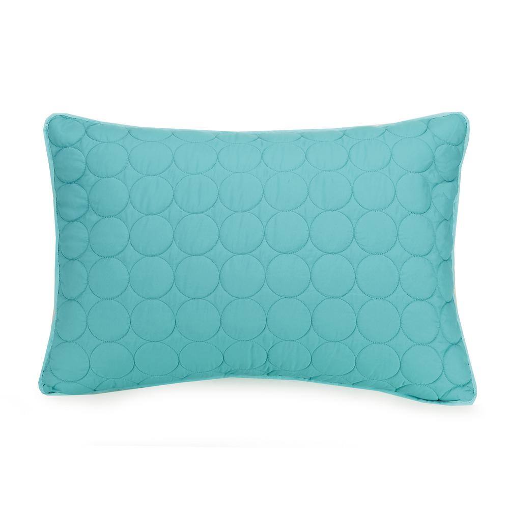 Aqua Blue Twin Reversible Microfiber Kids Quilt Set