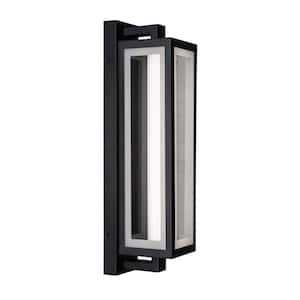 Blake 24 in. Black Outdoor Hardwired Coach Sconce with Integrated LED