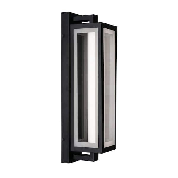 Blake 24 in. Black Outdoor Hardwired Coach Sconce with Integrated LED