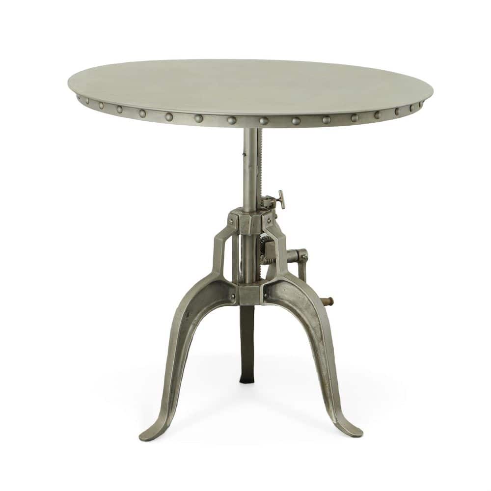 Mundra Antique Nickle Adjustable Crank Table