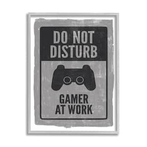 "Don't Disturb Gamer at Work Video Game Controller" by Lux + Me Designs Framed Fantasy Wall Art Print 11 in. x 14 in.