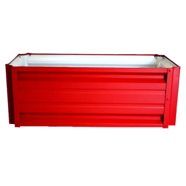 ALL METAL WORKS 24 inch by 48 inch Rectangle Bright Red Metal Planter Box