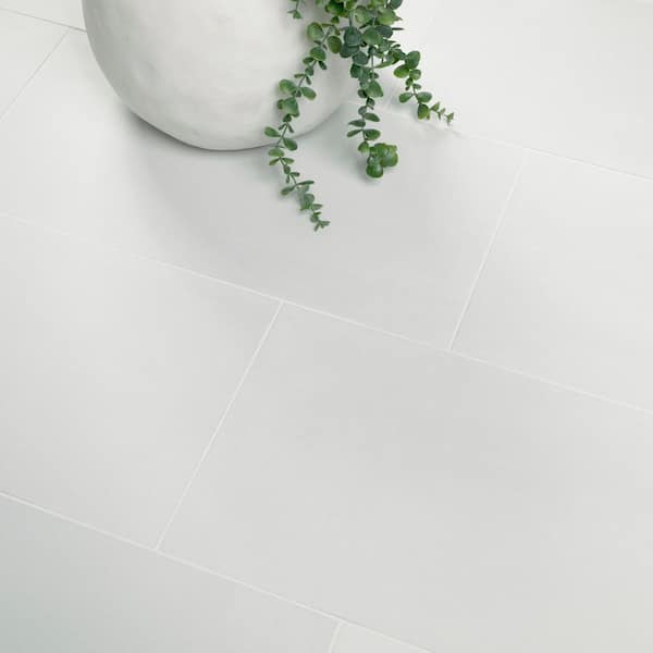 Cliff White 12 in. x 24 in. Matte Porcelain Floor and Wall Tile (14 sq. ft./Case) Cliff White 12 in. x 24 in. Matte Porcelain Floor and Wall Tile (14 sq. ft./Case)