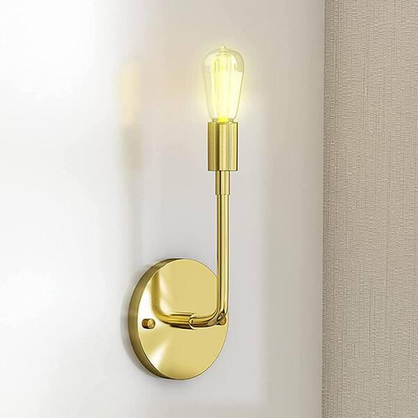 mieres Yeekar 1-Light Gold Wall Sconce for Entryway