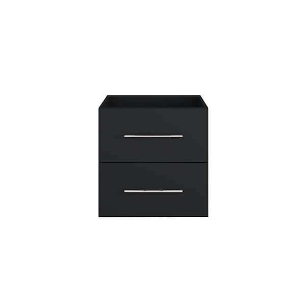 VOLPA USA AMERICAN CRAFTED VANITIES Napa 24 in. W x 22 in. D x 21 in. H Single Sink Bath Vanity Cabinet without Top in Matte Black, Wall Mounted