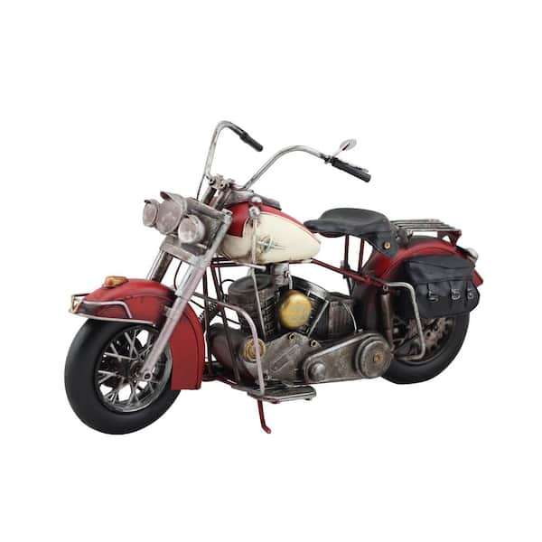 Zaer Ltd. International Vintage Style Metal Model Motorcycles in Red ...