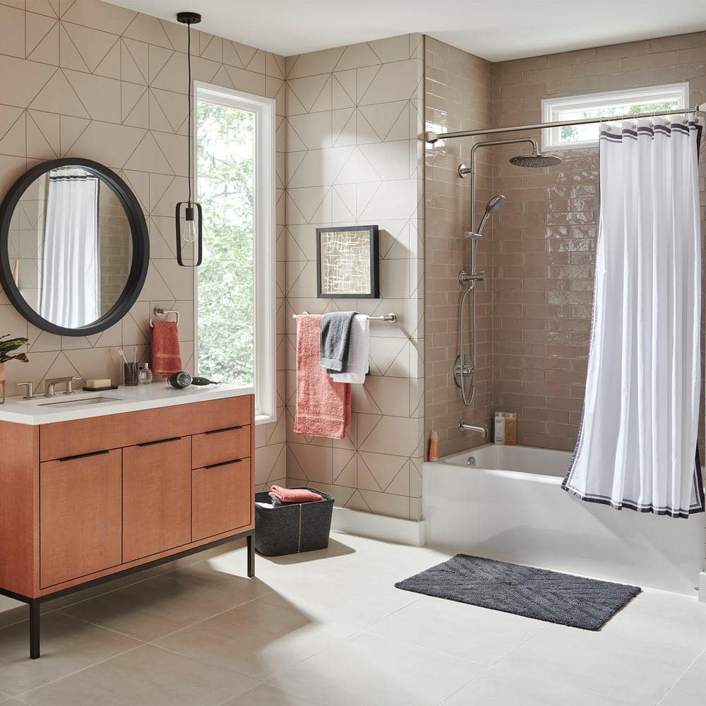 Polished Chrome Dual Shower System with Rain Showerhead