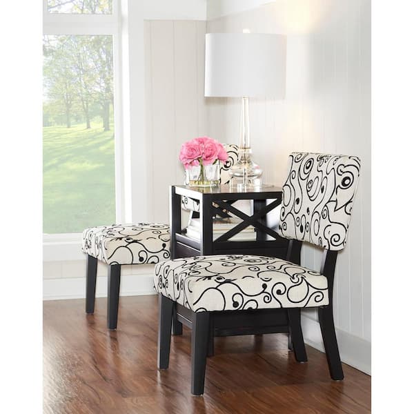 Linon Home Decor Taylor Black and White Accent Chair