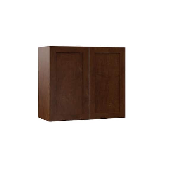 Designer Series Soleste 27 in. W x 12 in. D x 24 in. H Assembled Shaker Wall Bridge Kitchen Cabinet in Spice