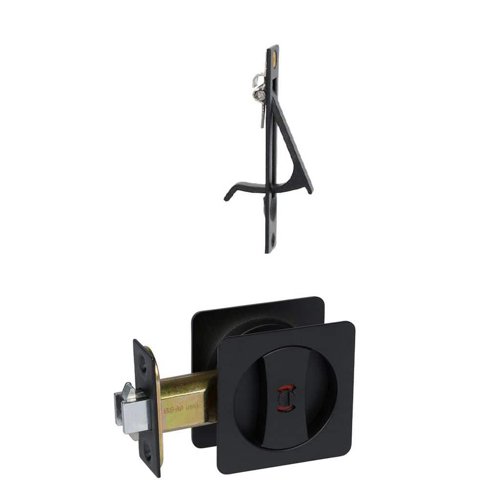 Contemporary Square Black Bed, Bath Privacy Sliding Pocket Door Lock price history on PriceWatchPro