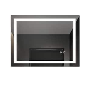 32 in. W x 24 in. H H Rectangular Frameless Wall Mount LED Lighted Bathroom Vanity Mirror with High Lumen and Anti-Fog
