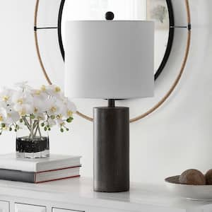 Nori 24 in. Dark Gray Table Lamp with White Shade