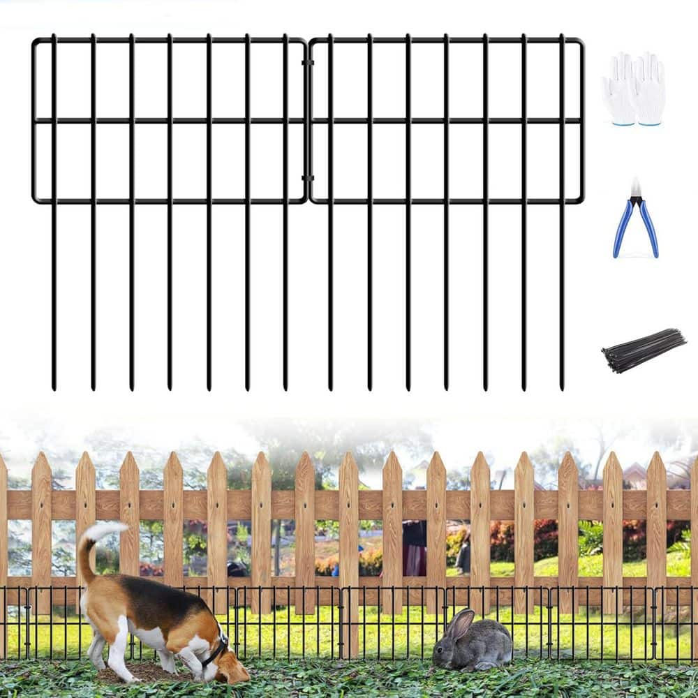 1.65 in. Outdoor Metal Animal Garden Fence-Reusable Rustproof Metal Defense Border in Black (10-Packs) price history on PriceWatchPro
