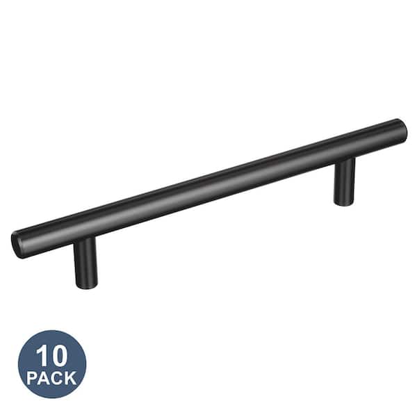 Bar Pulls 5-1/16 in. (128mm) Center-to-Center Matte Black Bar Cabinet Pull-10 Pack