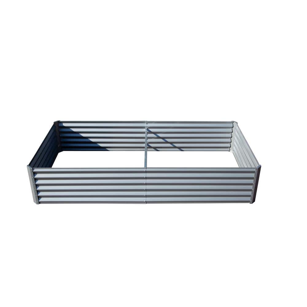 6 ft. x 3 ft. x 1 ft. Galvanized Steel Raised Garden Bed - Heavy-Duty Outdo