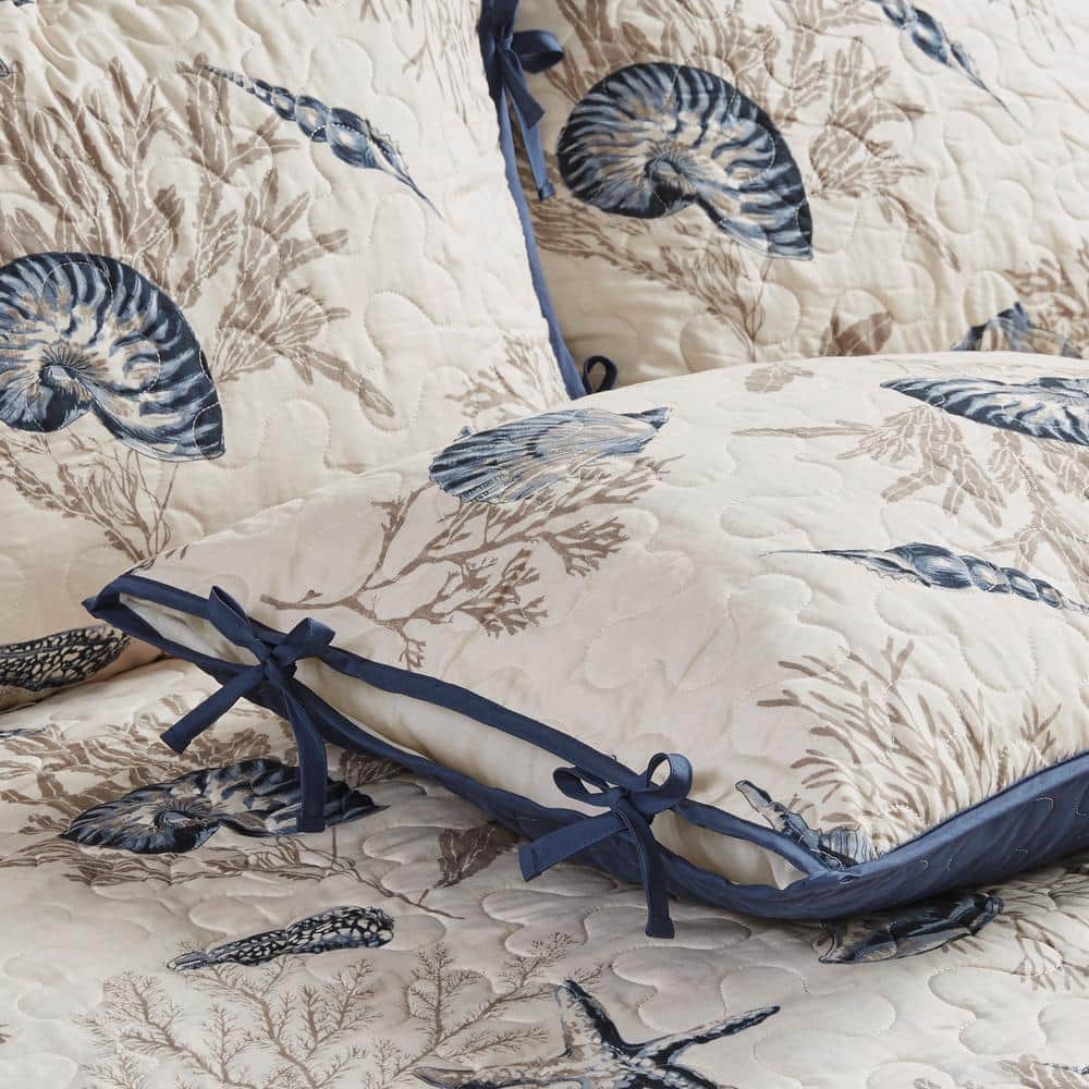Coastal Blue Microfiber Reversible 6-Piece Daybed Cover Set