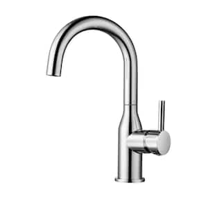 Single Handle Bar Sink Faucet Deckplate Not Included in Chrome