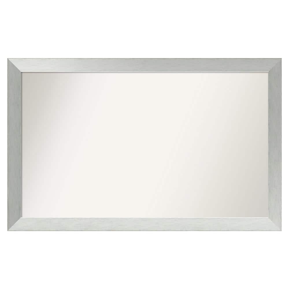 Brushed Sterling Silver 46 in. x 29 in. Custom Non-Beveled Wood Framed Bathroom Vanity Wall Mirror price history on PriceWatchPro