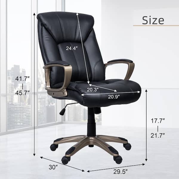 Office Chair Black PU Leather 