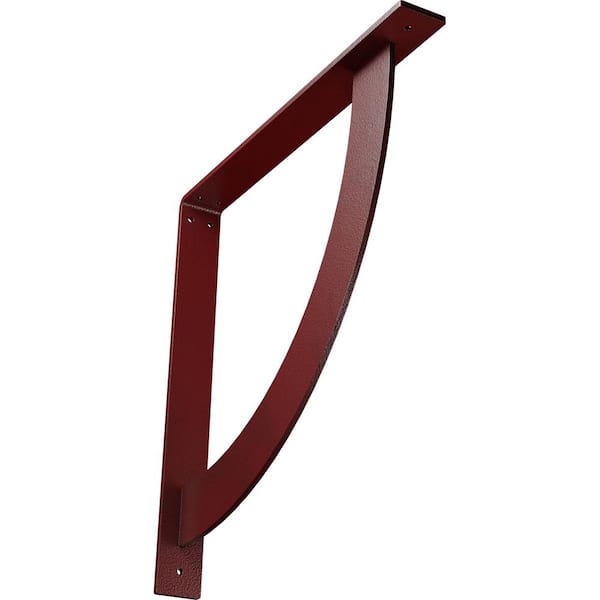 Ekena Millwork 2 in. x 18 in. x 18 in. Steel Hammered Bright Red Bulwark Bracket