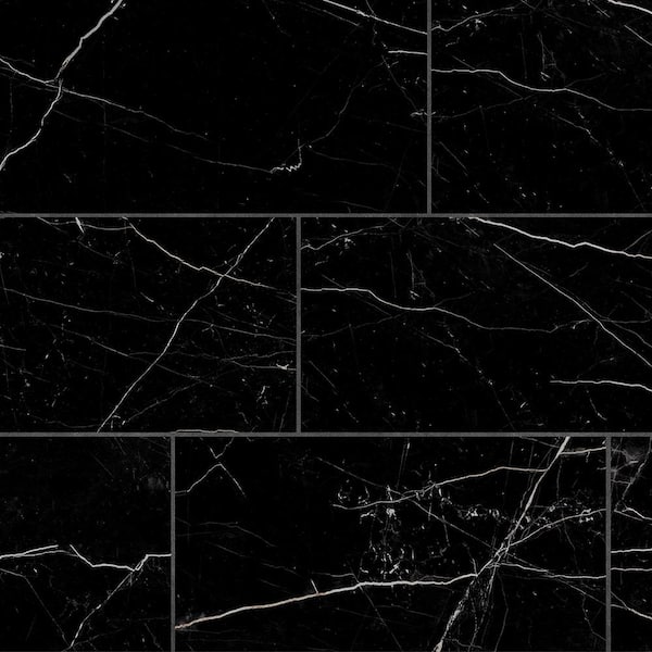 Corso Italia Impero Black 12 in. x 24 in. Marble Look Porcelain Floor and Wall Tile (15.50 sq. ft./Case)