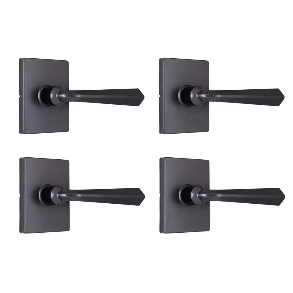 Wilshire Gun Metal Passage Hall/Closet Door Handle with Rectangle Rose 4-Pack price history on PriceWatchPro