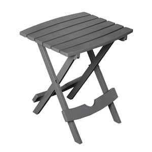 Quik-Fold 20 in. Resin Charcoal Square Patio Side Table