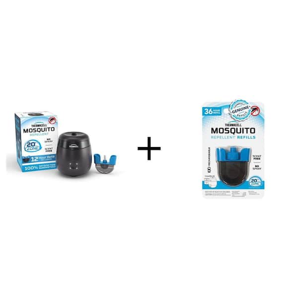 Rechargeable Outdoor Mosquito Repeller 20 ft. Coverage in Charcoal and 36-Hour Refill, Deet Free