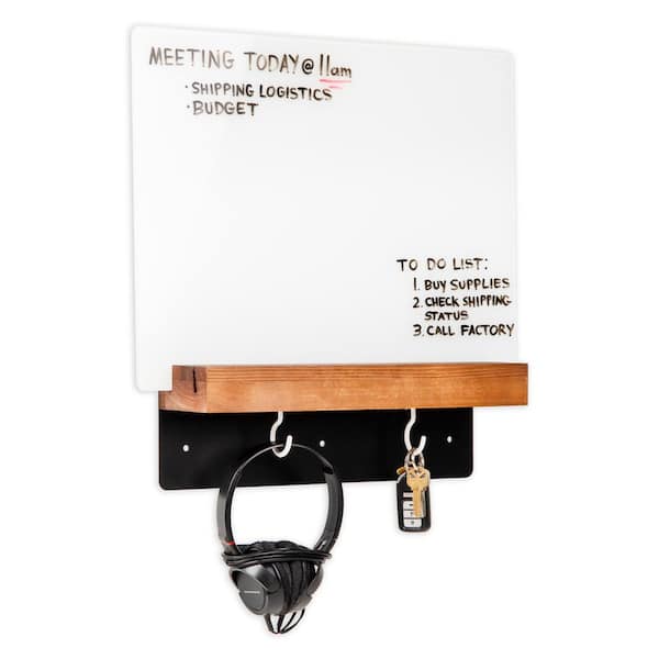 Glass Dry Erase Board with Sliding Corkboard, Wall Mounted Combination Whiteboard and Bulletin Board