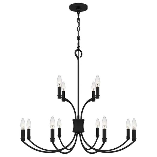 Quoizel Briar 12-Light Matte Black Chandelier