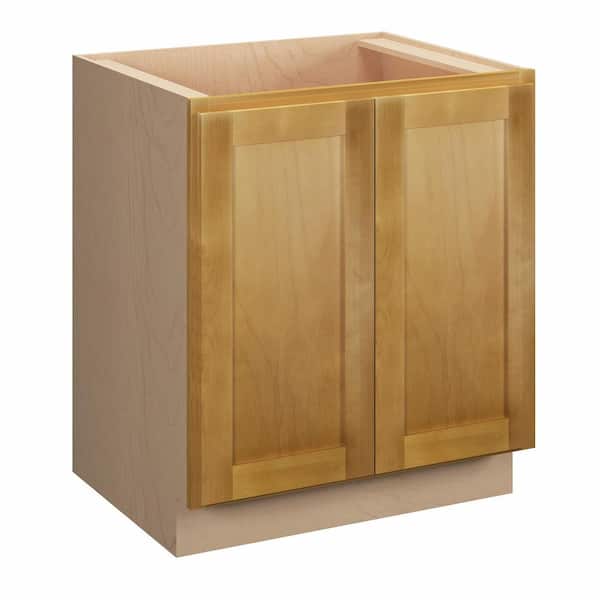 Kunal Kitchens Aberdeen Recessed 36 in. W x 34.5 in. H x 24 in. D in Caramel Plywood Assembled Full Height Door Base Cabinet