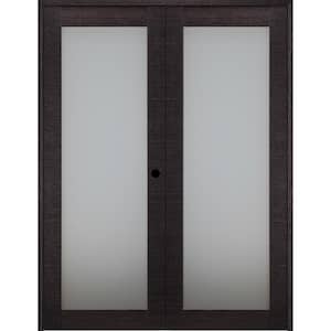 Avanti 207 56 in. x 83.25 in. Left Hand Active Black Apricot Composite Wood Double Prehung Interior Door