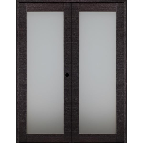 Belldinni Avanti 207 60 in.x 84 in. Left Hand Active Black Apricot Composite Wood Double Prehung Interior Door