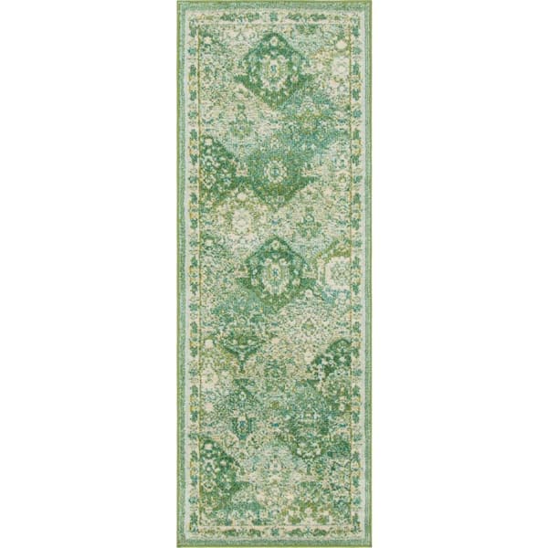 Penrose Blake Green 2 ft. 2 in. x 6 ft. Runner Rug